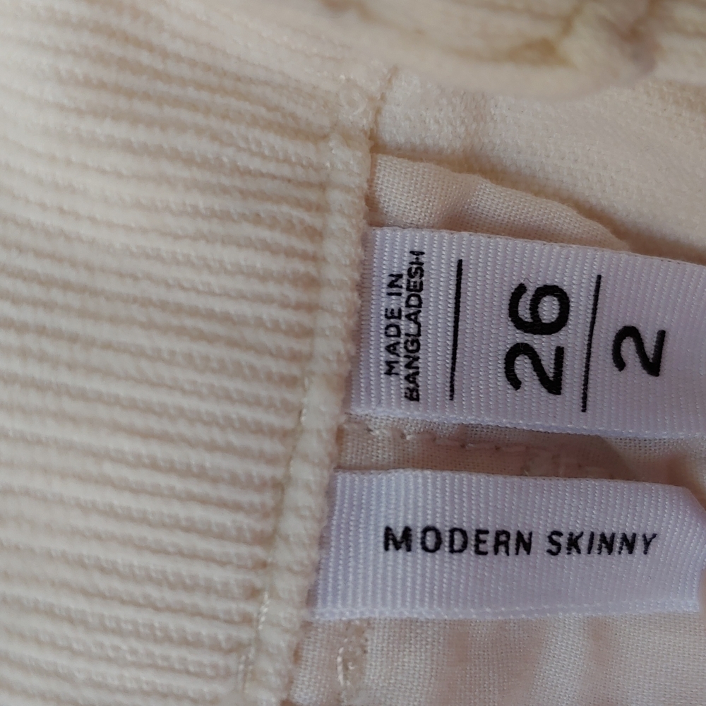 Loft Modern Skinny white corduroy pants size 26, size 2 - Picture 6 of 9